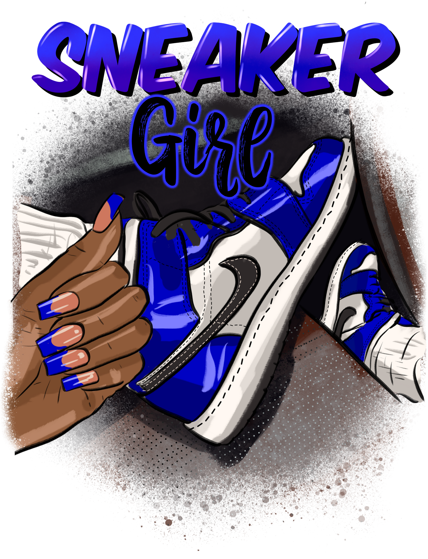 Sneaker Girl Dark Blue & White