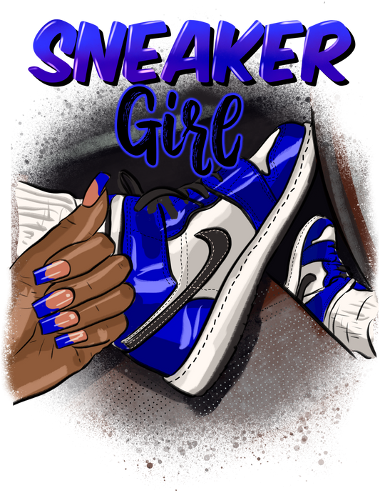 Sneaker Girl Dark Blue & White