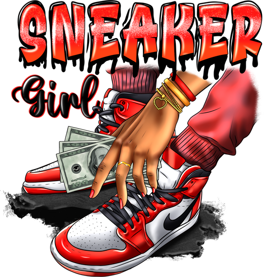 Sneaker Girl Drip Red & White