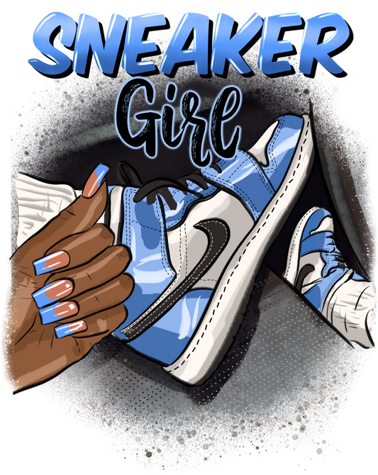 Sneaker Girl Light Blue & White