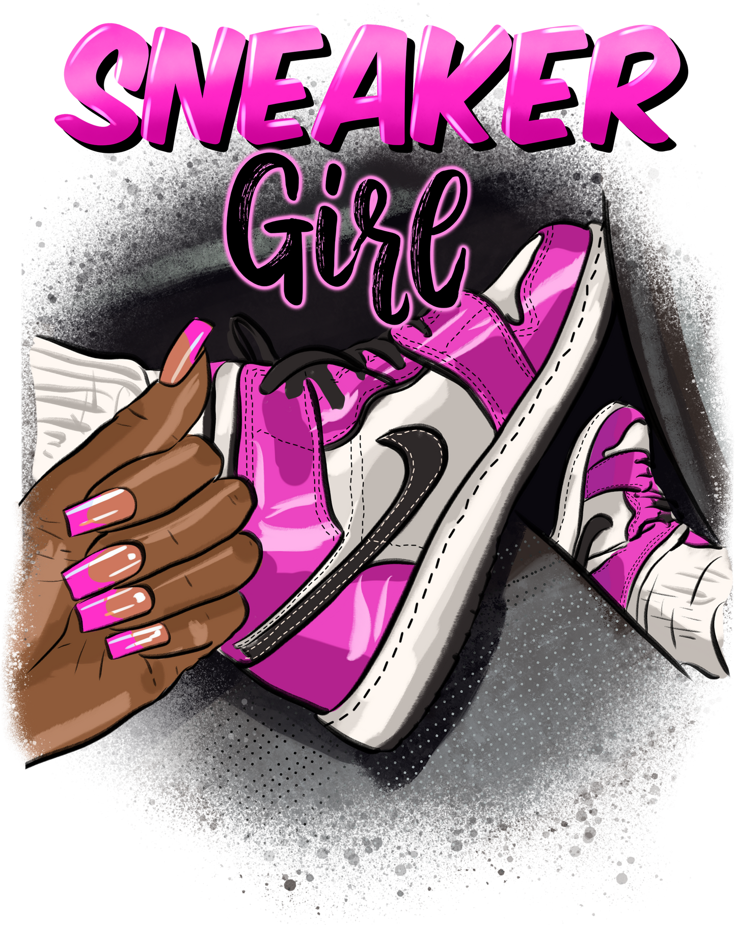 Sneaker Girl Pink & White