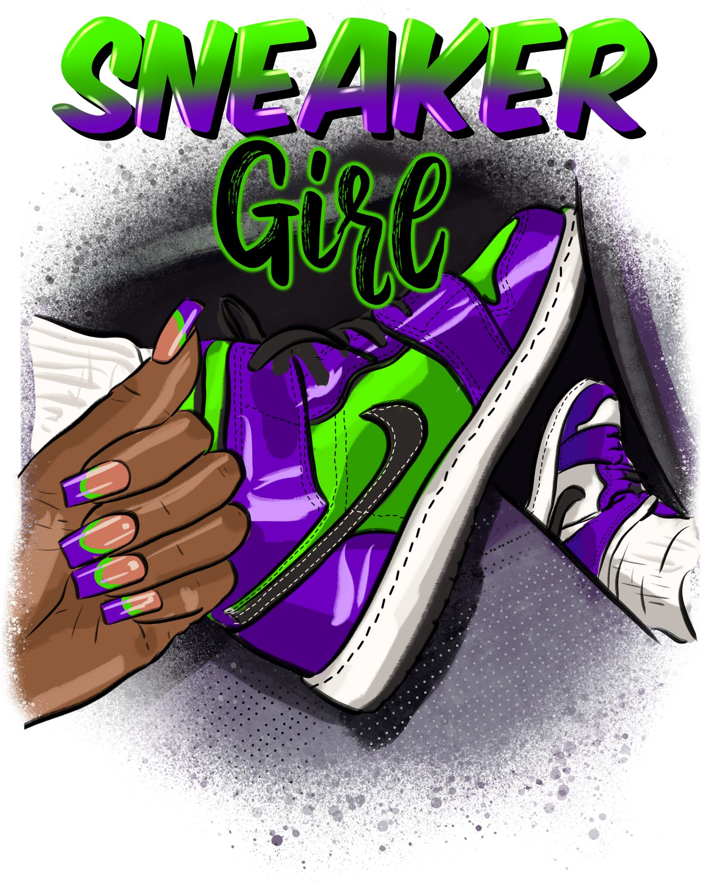 Sneaker Girl Purple & Green