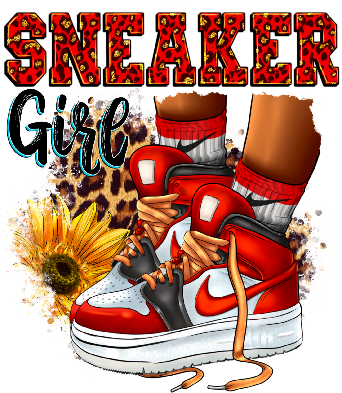 Sneaker Girl Red Leopard